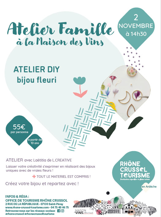 Atelier bijou fleuri et métaux